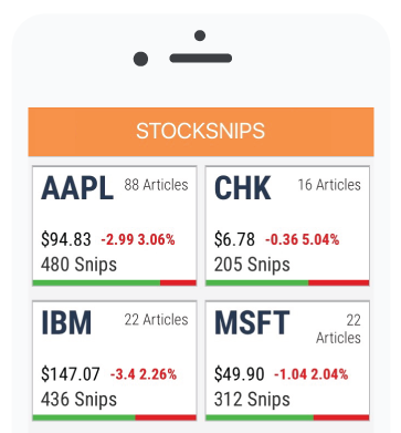 StockSnips home screen